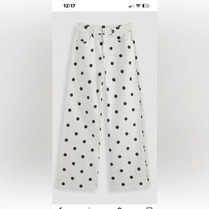 Mid Rise Cider Black and White Polka Dot Jeans Wide Leg